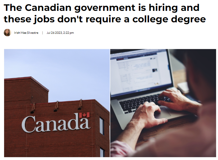 好机会!加拿大政府5个工作招人 年薪高达$10万(图)