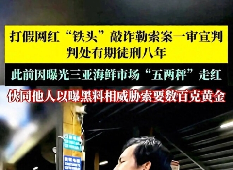 打假网红“铁头”一审获刑8年 他39岁以前有