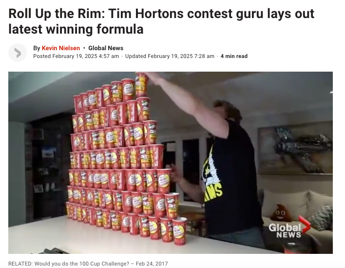 Tim Hortons撕杯边回归实体，专家称凌晨这个时间最易中奖！
