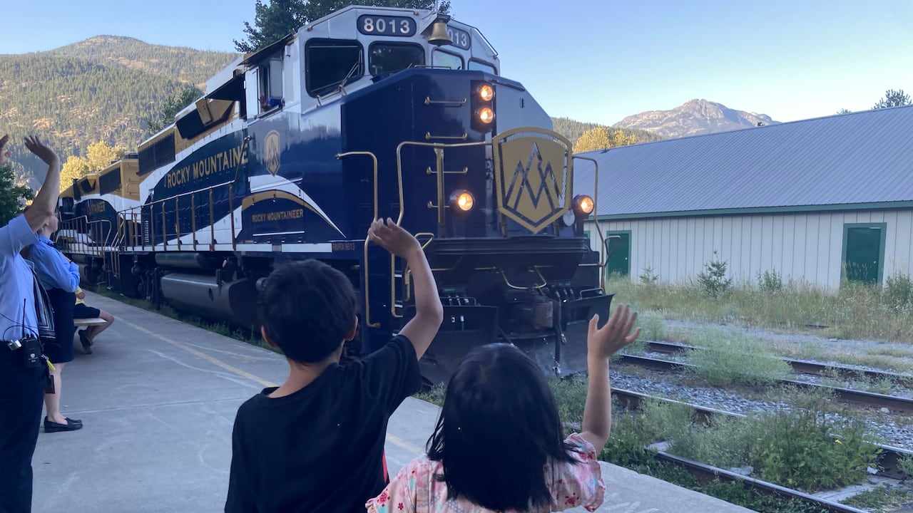 The Rocky Mountaineer train has been in operation since 2006 and for six months of the year the children are waiting to greet people.
