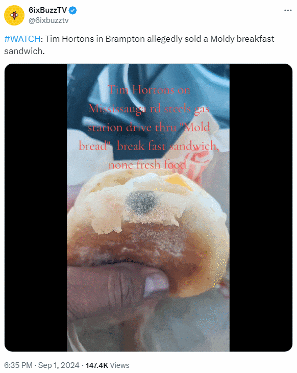 恶心吐！Tim Hortons被曝卖发霉三明治！网友怒喷“印度店屎味盎然” ...