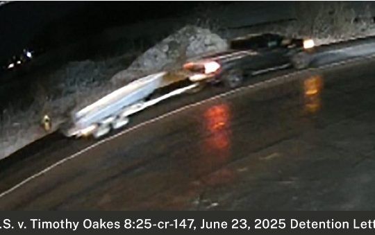 An image released by the U.S. Justice Department shows a pickup