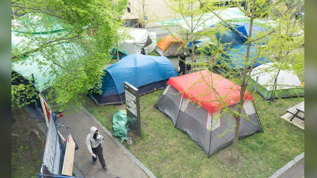 pro-Palestinian protest encampment UQAM