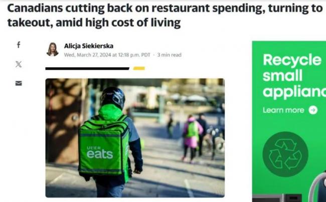 吃不起！加拿大人减少去餐厅吃饭 改这样做省钱