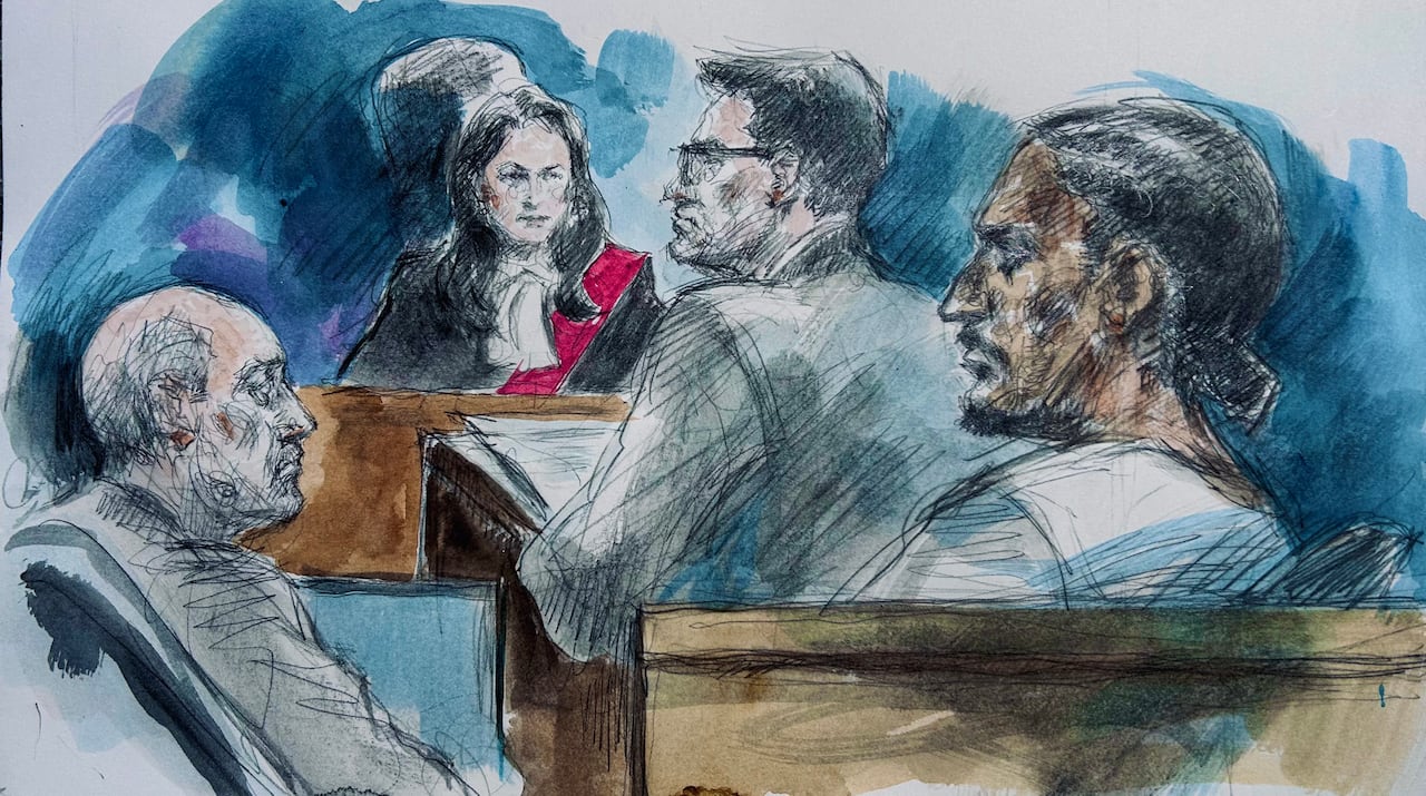A court sketch.