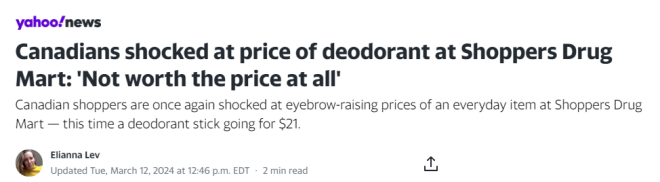 吃相难看！Shoppers一根除臭棒敢卖$21！网友狂骂：不值这个价！ ... ...