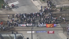 Rail protest