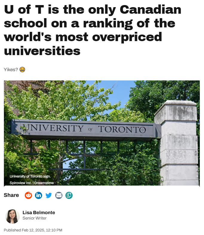 多伦多大学又一排名稳居加拿大之首! 毕业生起薪$9.7万, 就业率98.7%! ...
