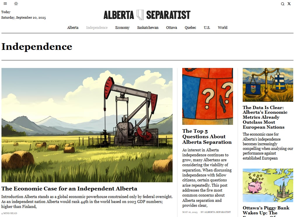 Screen capture of a fake news website