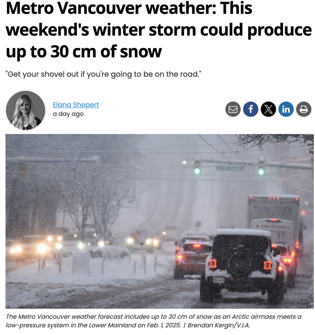 冬季风暴来袭！全城瘫痪倒计时！大温30cm降雪警告！
