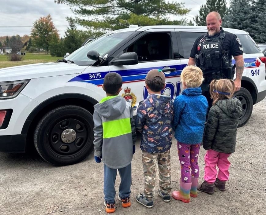 Sgt. Robert Cleroux of the Ottawa Police Service is seen here during a school visit in 2023. On Saturday, the union for OPS officers confirmed Cleroux died Friday by suicide.