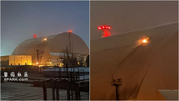 切尔诺贝尔核电厂“石棺”炸出火光 无人机袭击曝光(图)