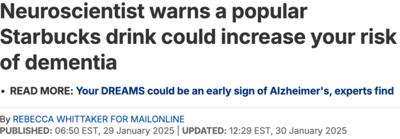 科学家警告:三种常见饮料或增加患老年痴呆风险(图)