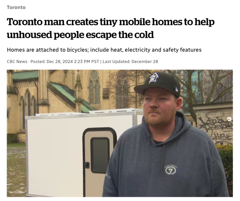 多伦多男子为无家可归者造可移动小屋 水电暖俱全(图)