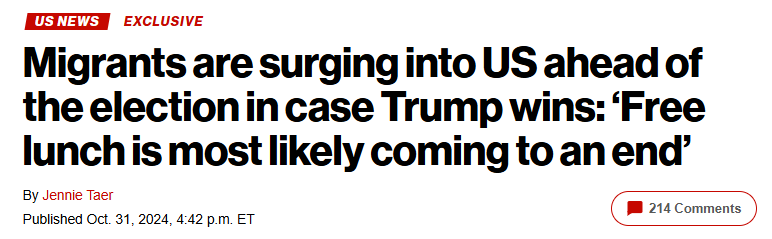 大批无证移民大选前涌入美国“免费午餐要结束了”