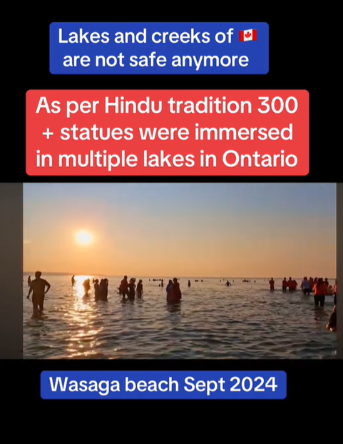 这里不是恒河!加拿大一群人往湖里浸泡300个雕像(组图)