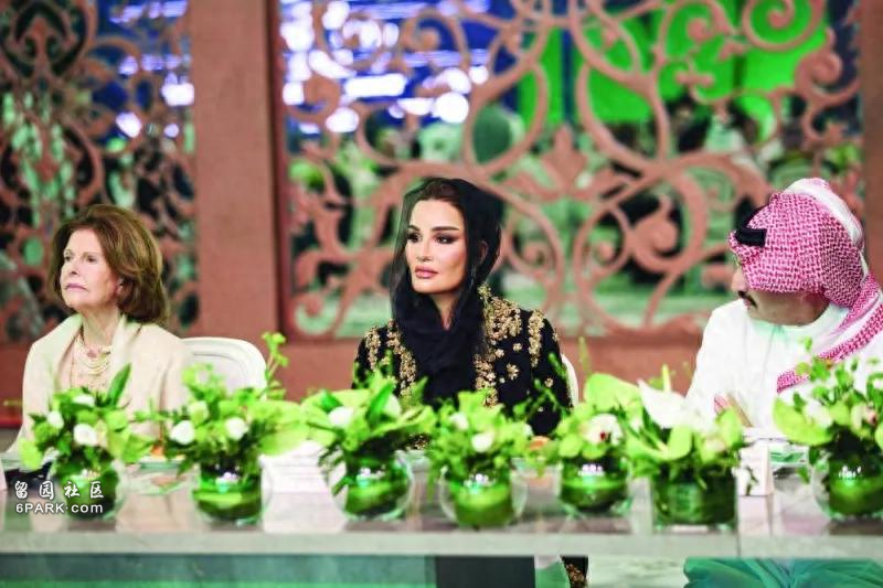 卡塔尔王太后惊艳晚宴:黑袍华丽,她是实际统治者(图)