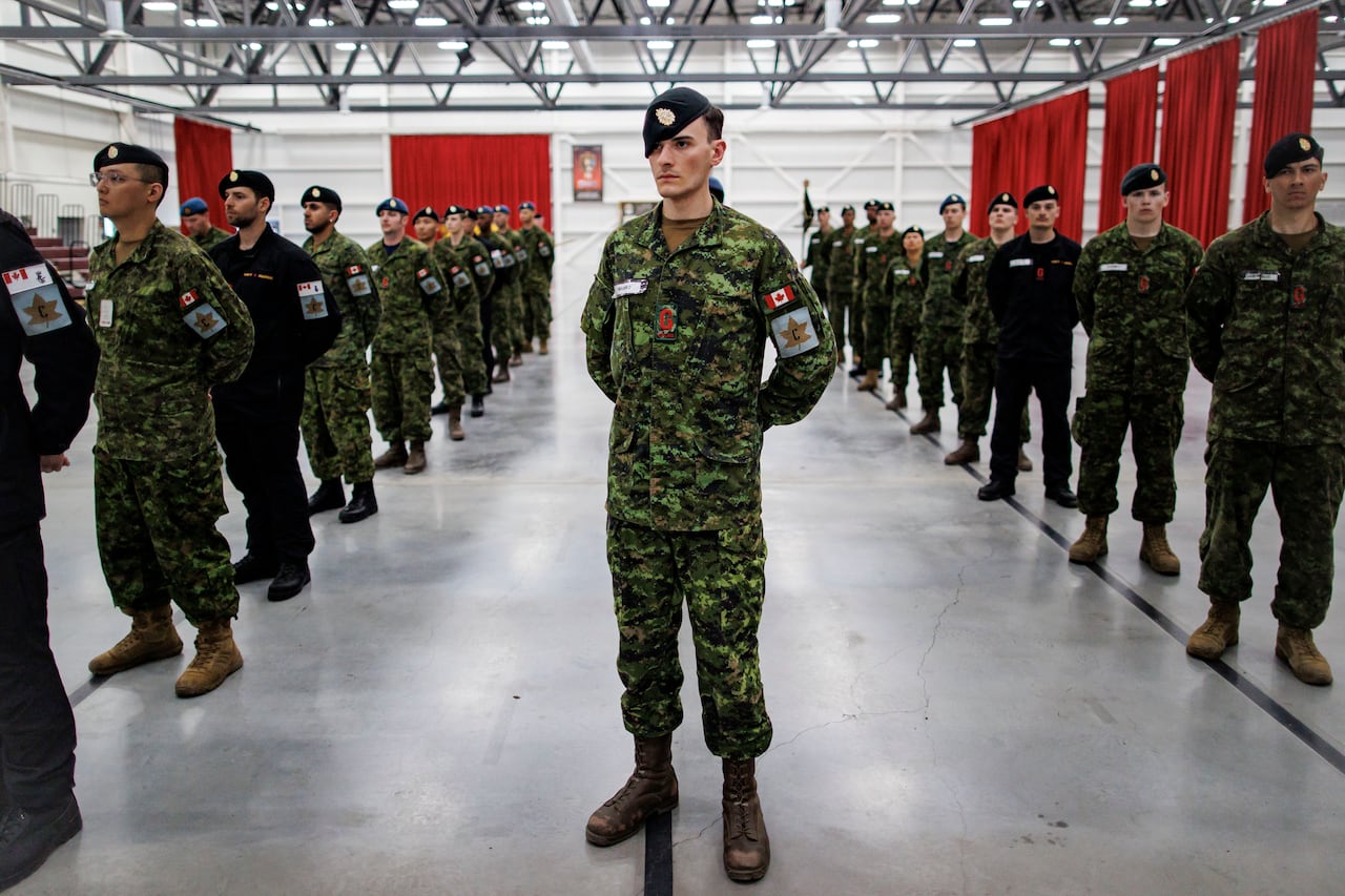 Soldiers on parade.