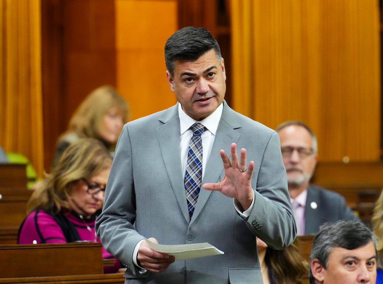 Conservative member of Parliament Corey Tochor rises during question period in House of Commons on Parliament Hill in Ottawa on Friday, Nov. 29, 2024.