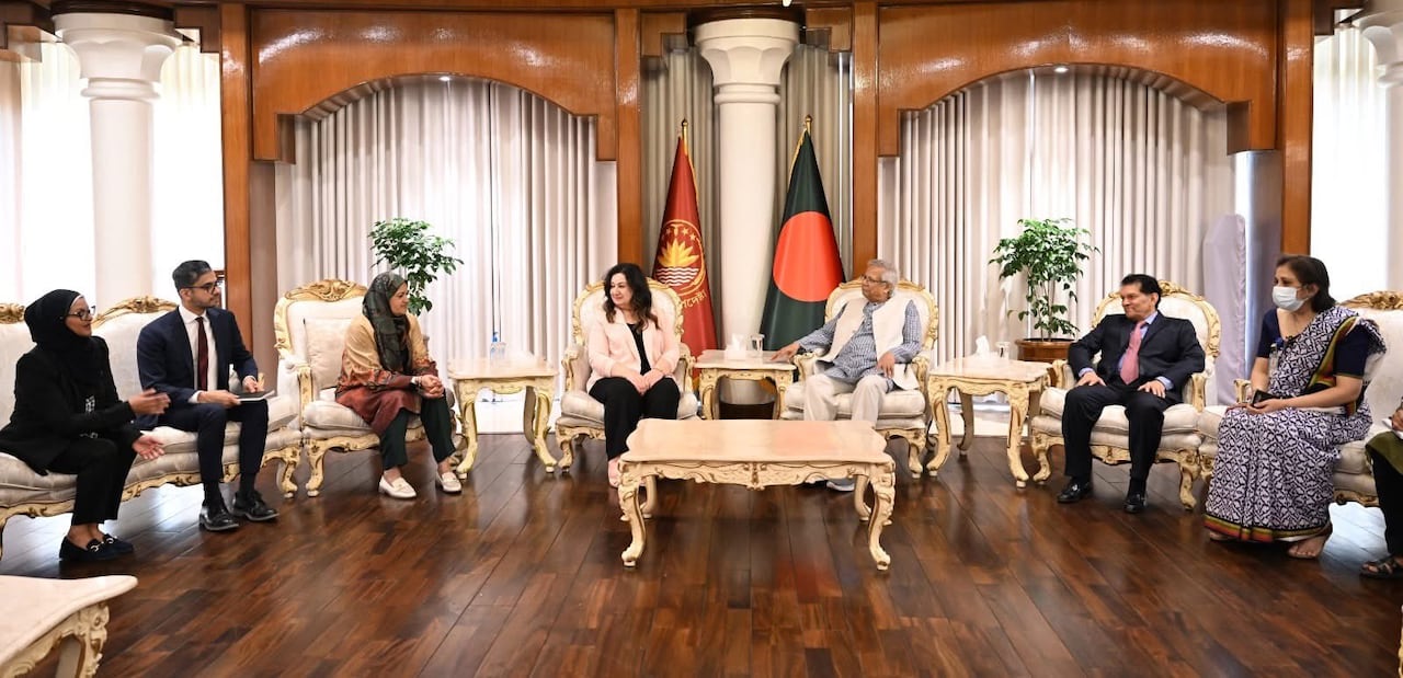 Liberal MPs Sameer Zuberi and Salma Zahid along with Senator Salma Ataullahjan met with the government of Bangladesh's Chief Adviser Professor Muhammad Yunus during a trip to Bangladesh in November 2025.