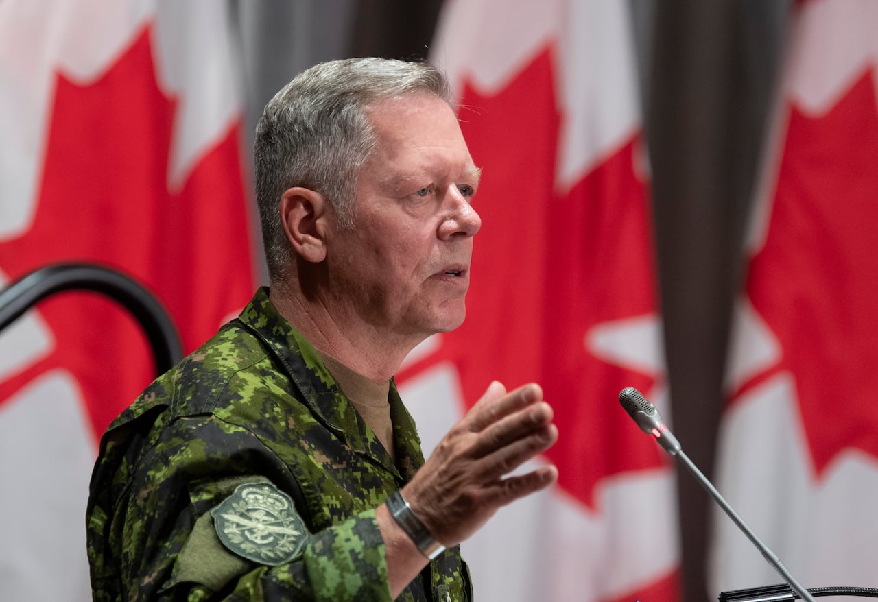 Chief of Defence Staff Jonathan Vance responds to a question during a news conference Friday, June 26, 2020 in Ottawa.
