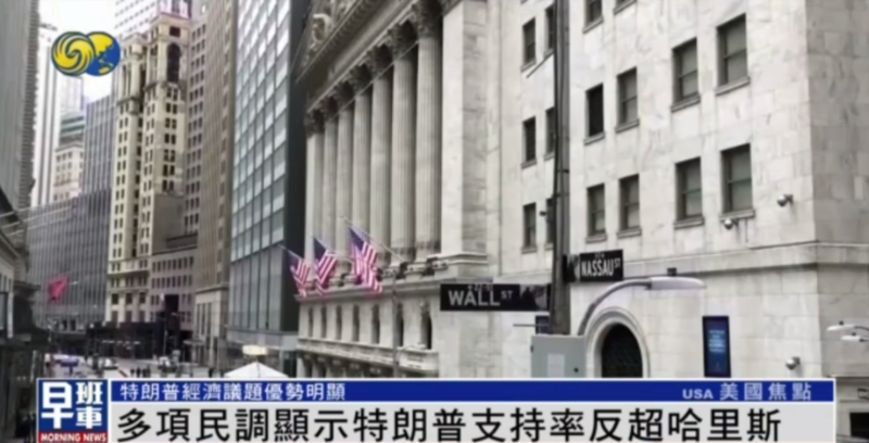 民调显示特朗普支持率反超哈里斯,经济议题优势明显(图)