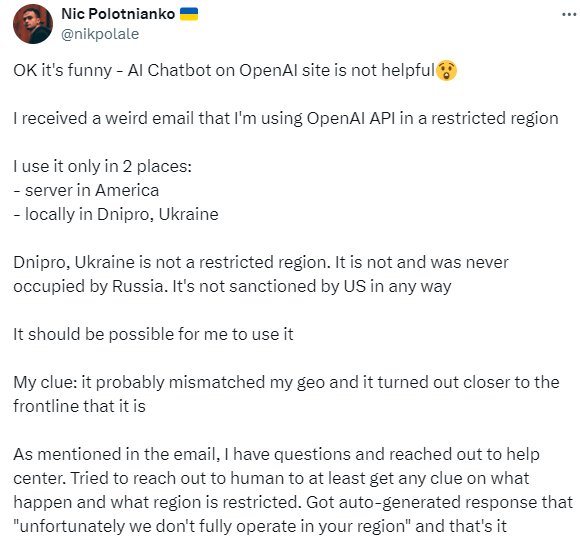 OpenAI称将采取额外措施 停止其不支持的国家和地区的API使用（配图3）