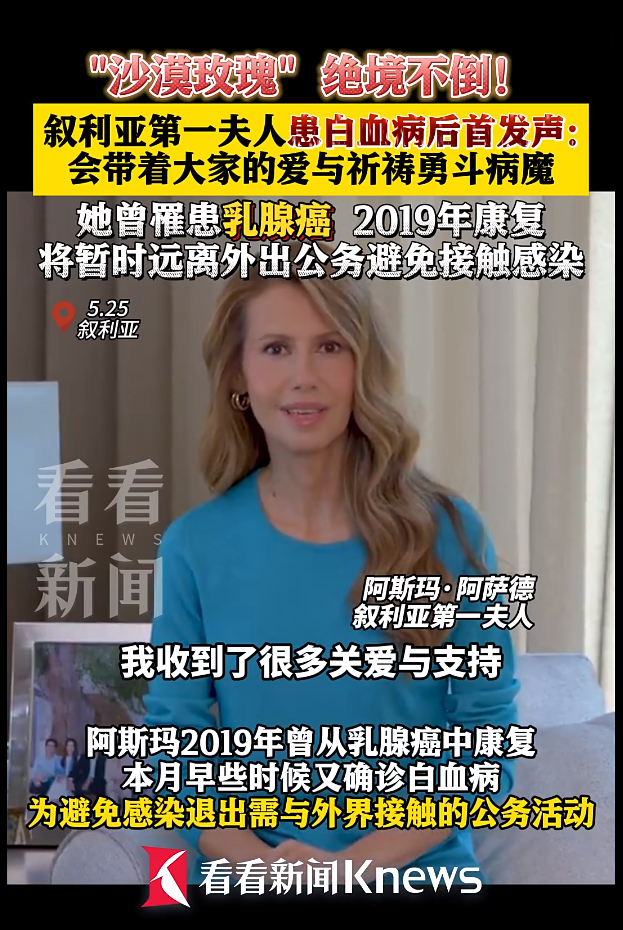 确诊白血病后，叙利亚第一夫人首次发声，她被誉为“沙漠玫瑰” ...