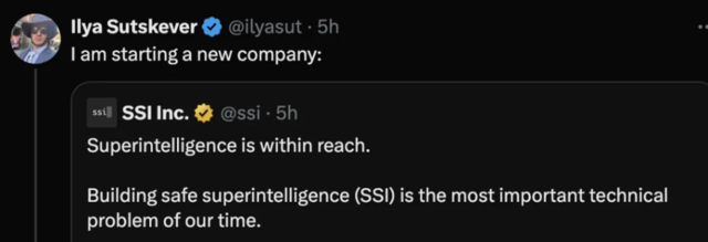 AI圈最关注动向！Ilya创办人工智能公司SSI：直接迈向安全超级智能 ...