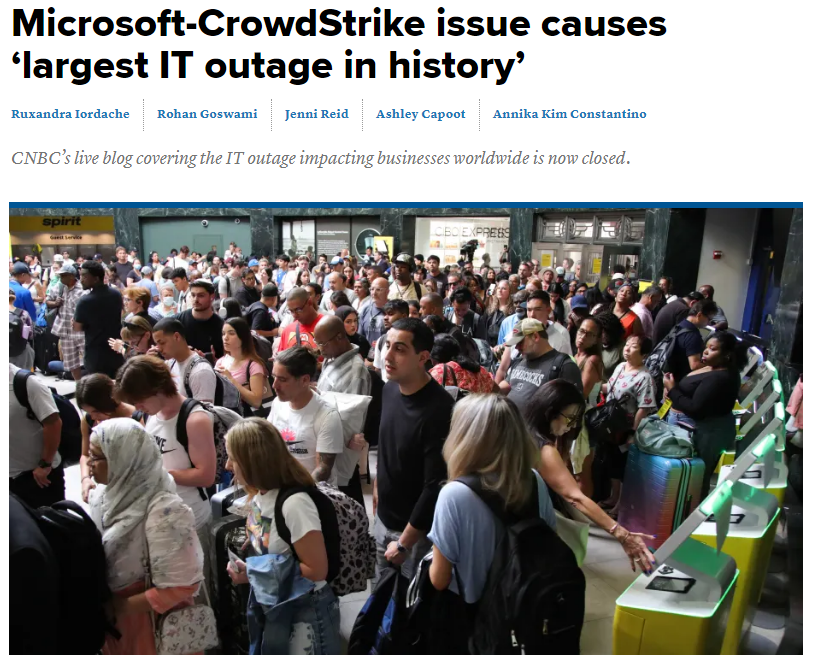 史上最大规模IT故障！微软蓝屏事件背后：“肇事企业”服务271家世界500强，凸显全球技 ...