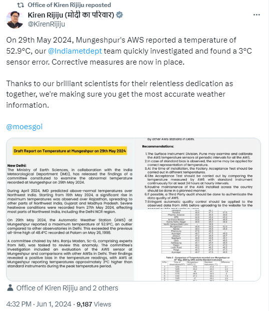 印度：创纪录的52.9℃有3℃的误差