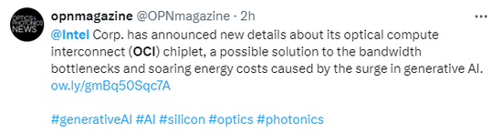 革新针对AI基建的高速数据处理！英特尔展示首次全面融合的光计算互连 ...