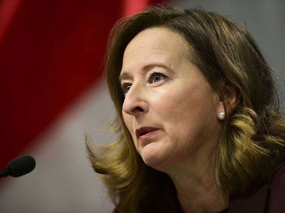 Carolyn Wilkins, speaking at a Bank of Canada news conference in Ottawa in 2020.