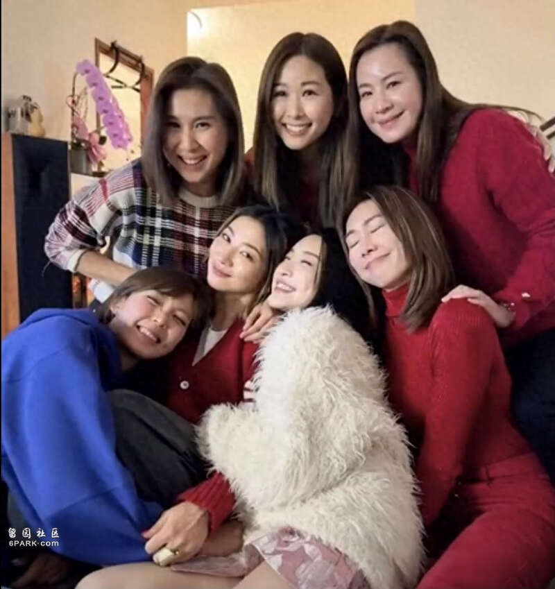 TVB视后新年组局!林峯夫妇现身,胡定欣造型喜庆(组图)