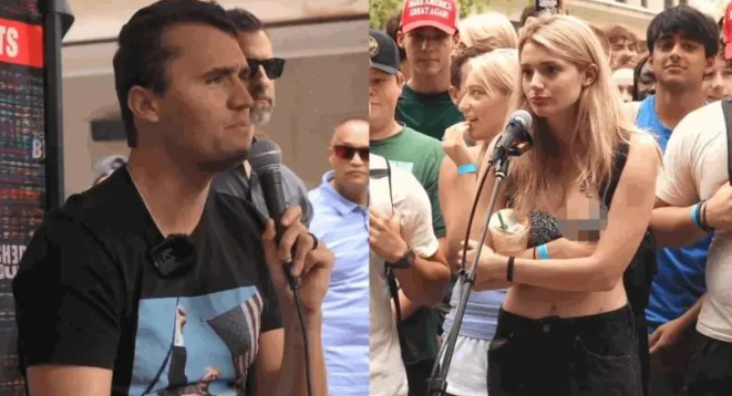 美女大学生辩论落下风,当众拉下衣服扰乱对手(图/视)