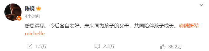 陈晓陈妍希离婚:爱过是真的,体面分开也是真的(组图)