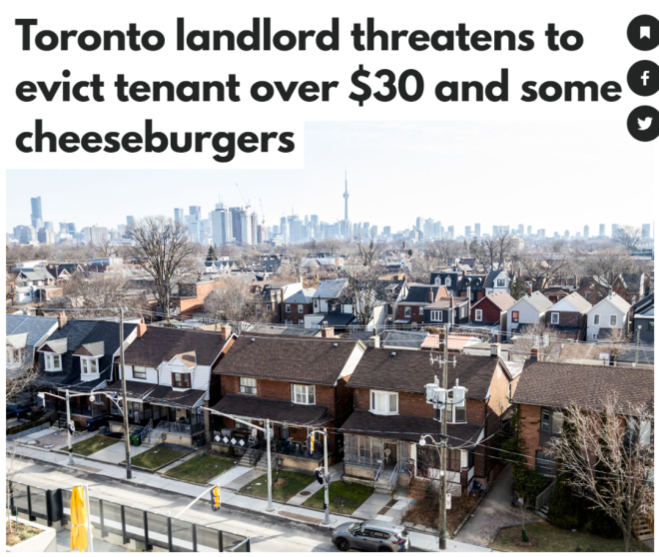 多伦多租客深夜点麦当劳惹祸,3天后收到驱逐通知(组图)