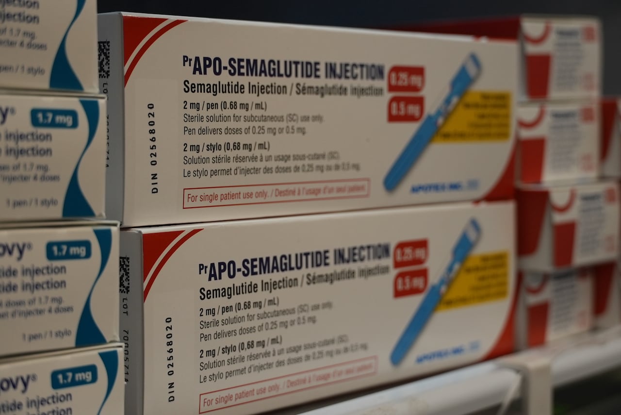 A box shows a generic semaglutide medication.