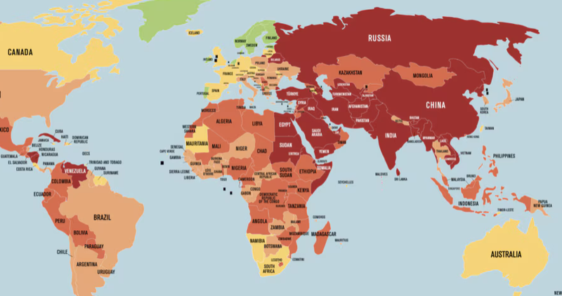 世界新闻自由指数:中国倒数第八,关押记者全球第一(图)