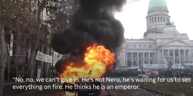 阿根廷首都爆发激烈冲突,总统米莱迎来关键考验(图)