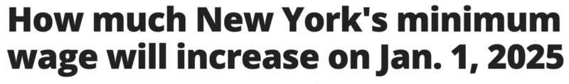 最低工资上涨!2025年元旦起 纽约人每小时赚多少?(图)