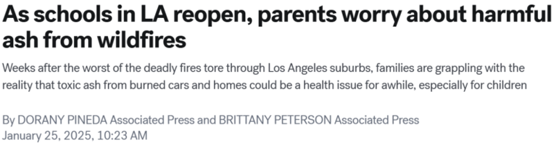 大火之后的LA更危险!石棉、甲醛、铅等有毒物质四散空中