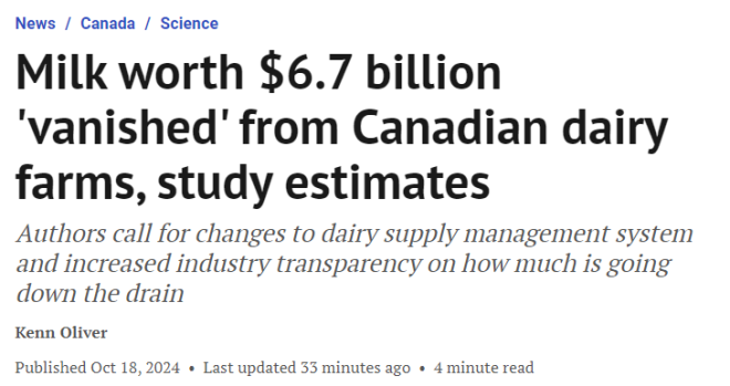 加拿大宁愿倒67亿的牛奶也不降价!够养活11%国民(图)