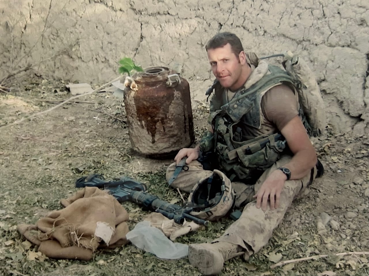 Old photo of Brendan Hynes in military attire.