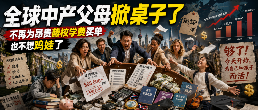 泡沫破灭，全球中产父母“掀桌子”了