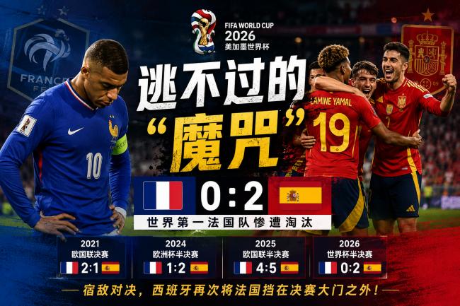 逃不过的“魔咒”！世界第一法国0:2惨遭淘汰