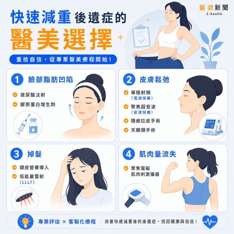 快速減重反而更顯老態？「4大減重後遺症」該如何改善？（圖／醫健新聞網提供）