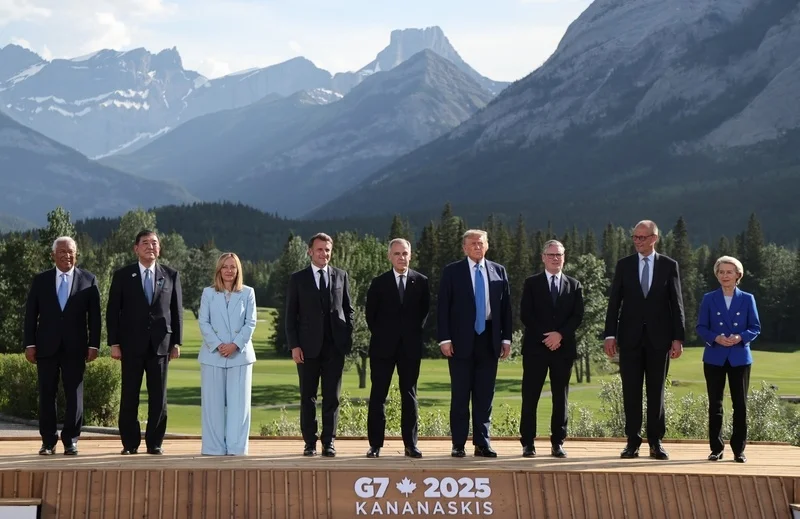 2025年6月，在加拿大举行的G7峰会领导人合影。 IC Photo