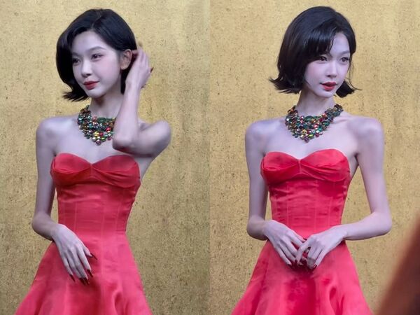 ▲▼最美校花暴瘦剩41KG！胡彥斌前女友低胸禮服驚見「肋骨全凸出」。（圖／翻攝自微博）