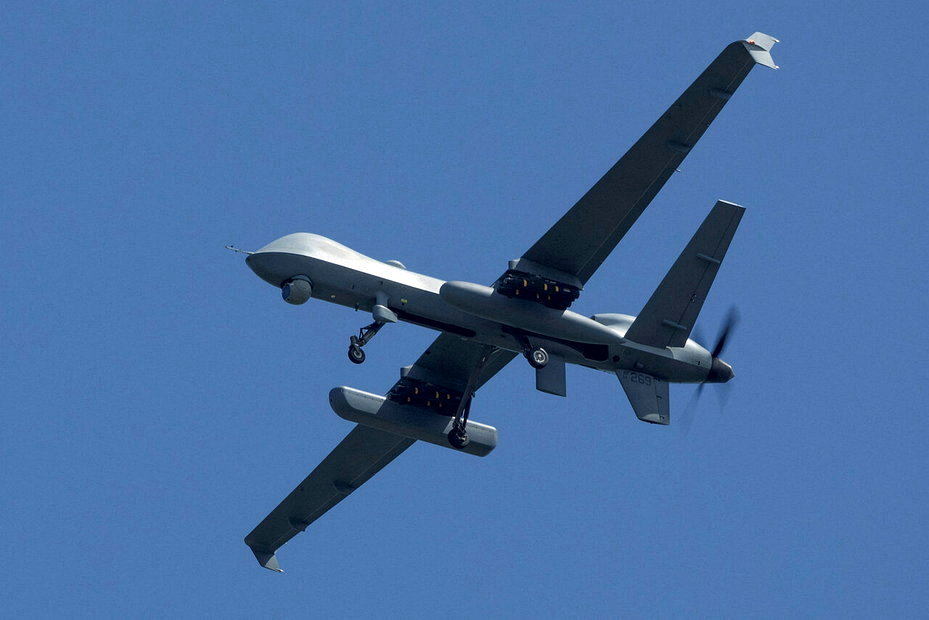 美國空軍一架MQ-9「死神」無人機5月16日飛越波多黎各賽巴（Ceiba）的前羅斯福路海軍基地。路透